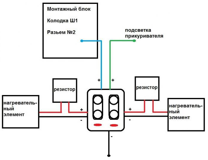 ledningsdiagram for setevarme VAZ-2110