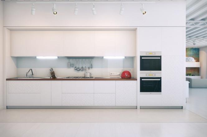 hvitt kjøkken i interiøret
