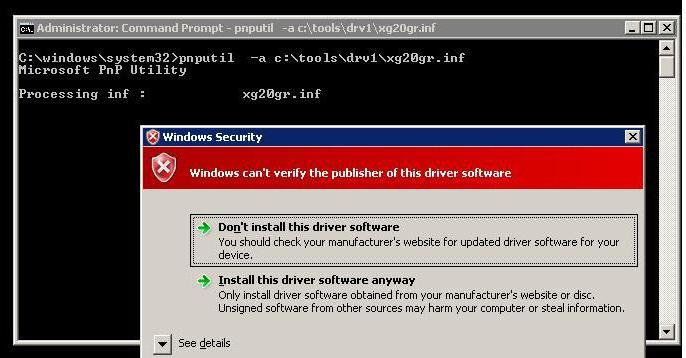 deaktivering av bekreftelse av digitale signaturer i drivere i Windows 7