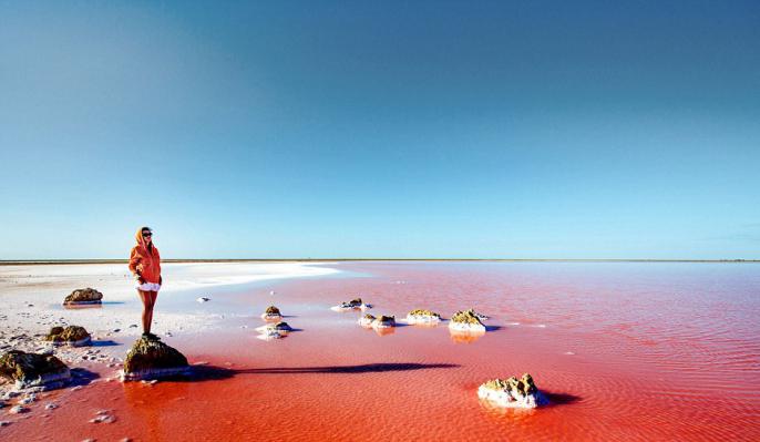 Salt Pink Lake på Krim