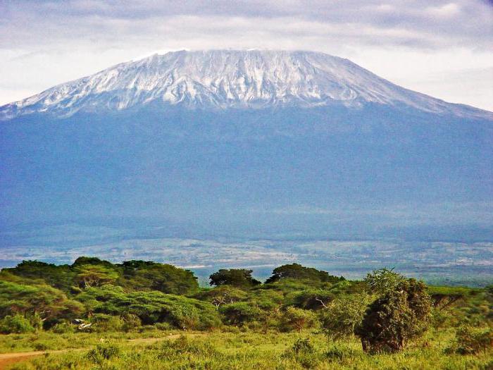 Afrika: de geografiske koordinatene til vulkanen Kilimanjaro