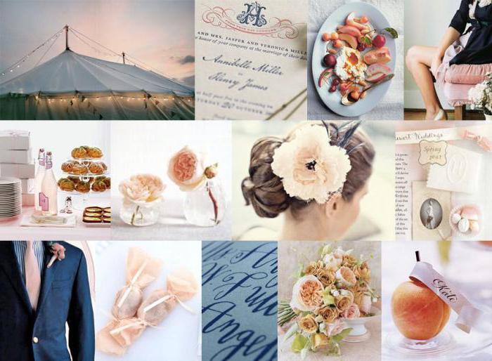 Peach bryllup: regler for design og foto