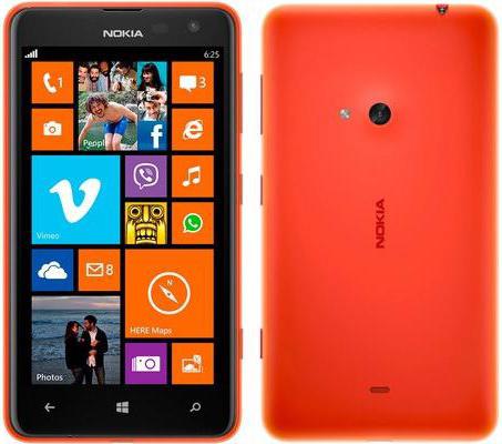 Nokia Lumia 625 smarttelefon: spesifikasjoner, tilleggsutstyr og funksjoner på enheten